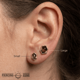 Pump Up The Volume – Smoky Quartz Gem – 14K Gold Threadless End - piercing-zone.com