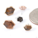 Pump Up The Volume – Smoky Quartz Gem – 14K Gold Threadless End - piercing - zone.com