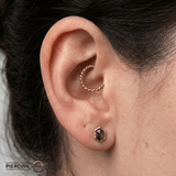 Pump Up The Volume – Smoky Quartz Gem – 14K Gold Threadless End - piercing - zone.com