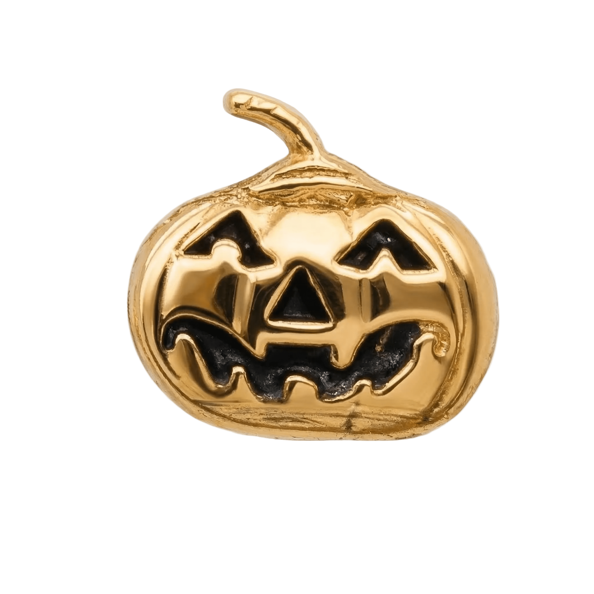 Pumpkin – 14K Gold Threadless/Threaded End - piercing - zone.com
