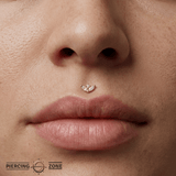 Pur – Tapered CZ Trio – 14K Gold Threadless End - piercing - zone.com