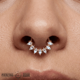 Purpose – Moonstone Radiance – 14K Gold Clicker Ring - piercing - zone.com