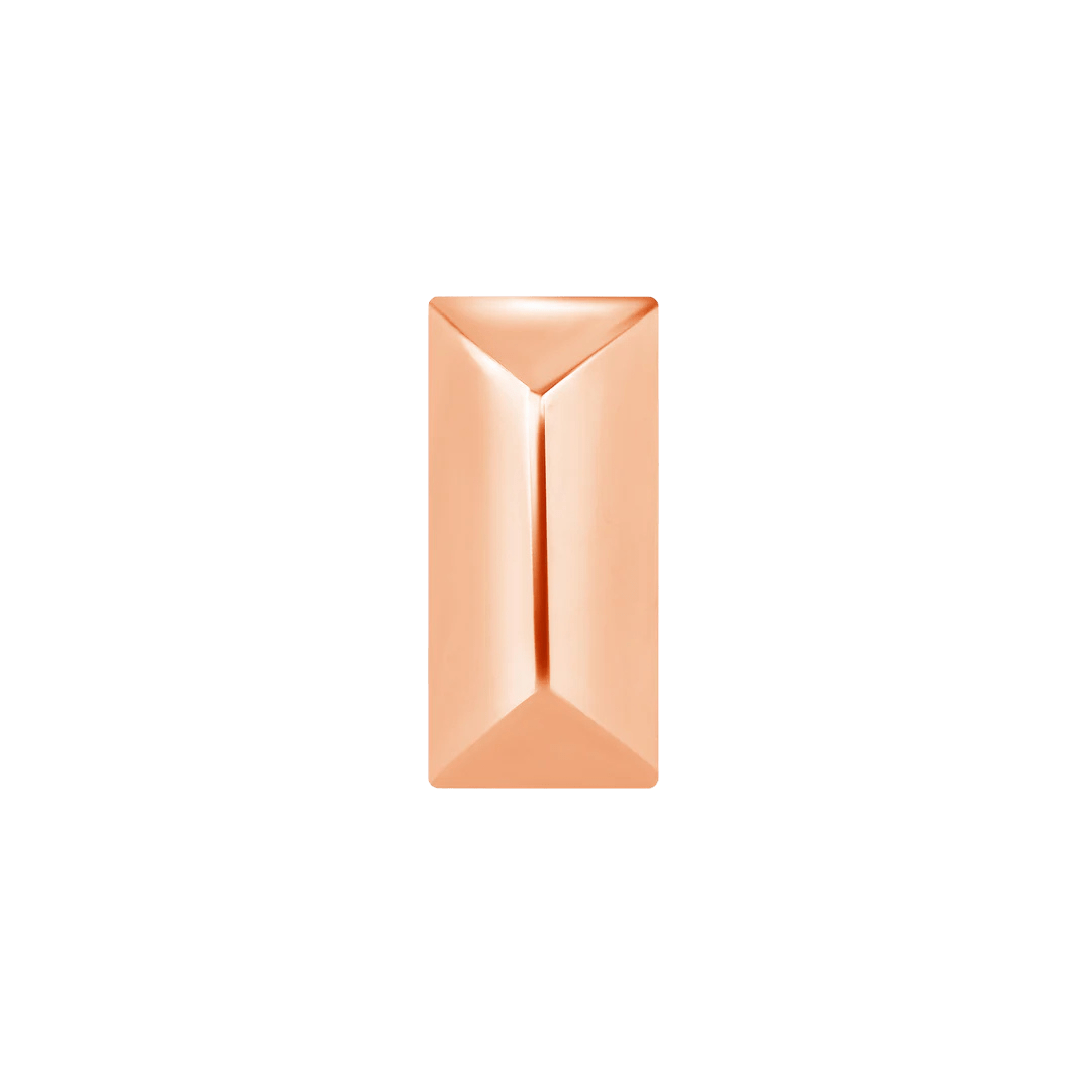 Pyramid Bar – 14K Gold Geometric Threadless End - piercing - zone.com