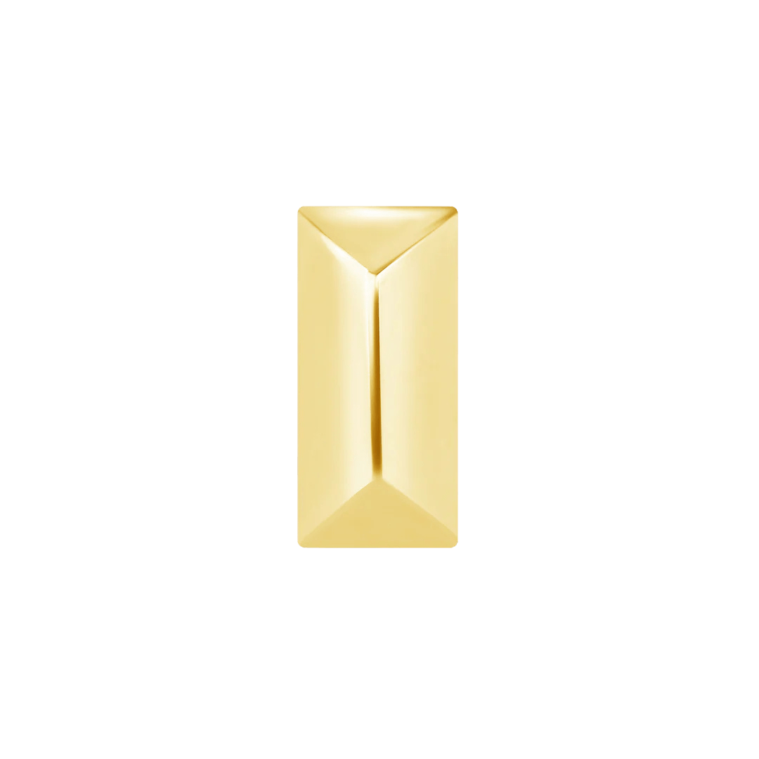 Pyramid Bar – 14K Gold Geometric Threadless End - piercing - zone.com
