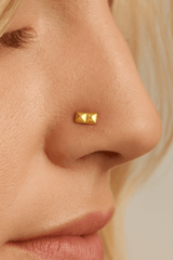 Pyramid Cluster – 14K Gold Sculptural Threadless End - piercing - zone.com