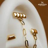 Pyramid Cluster – 14K Gold Sculptural Threadless End - piercing - zone.com