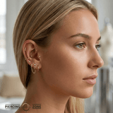 Pyramid Cluster – Geometric Bar – 14K Gold Threadless or Threaded End - piercing - zone.com