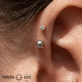 Pyrite Prong – 14K Gold Threadless End - piercing - zone.com