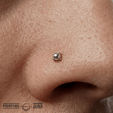 Pyrite Prong – 14K Gold Threadless End - piercing - zone.com