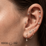 Pyrite Prong – 14K Gold Threadless End - piercing - zone.com