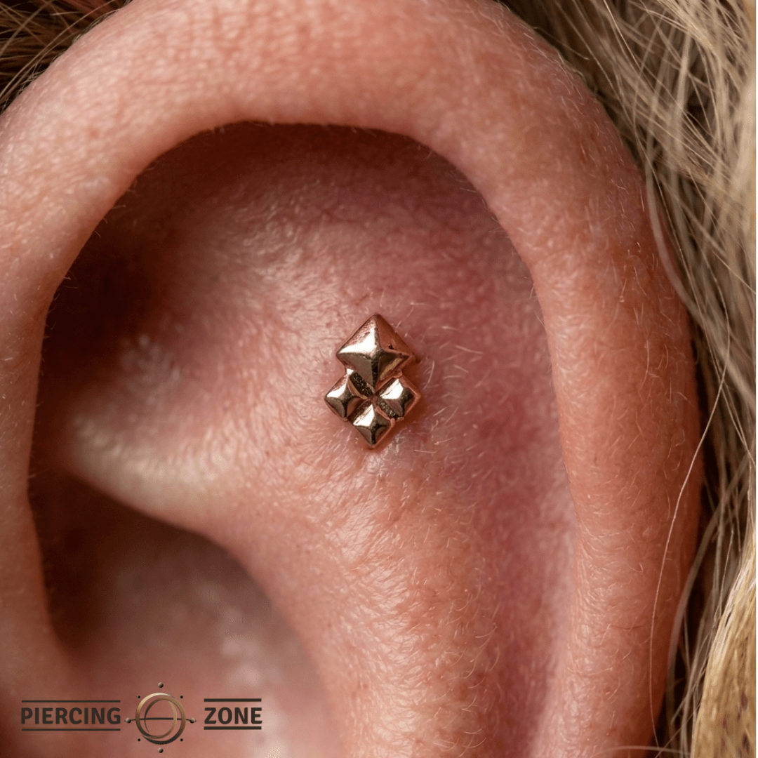 Pyxis – Minimalist Spike – 14K Gold Threadless End - piercing - zone.com