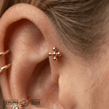 Quadre - 18K Gold Threadless/Threaded End - piercing-zone.com