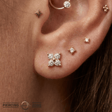 Quartet - 18K Gold Gem Threadless End - piercing-zone.com