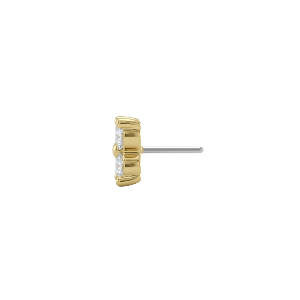 Quartet - 18K Gold Gem Threadless End - piercing-zone.com