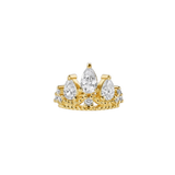 Queen Charlotte – 14K/18K Gold Multi - Stone Clicker Ring - piercing - zone.com