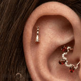 Queen Chess Piece – 14K Gold Threadless/Threaded End - piercing - zone.com