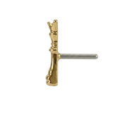 Queen Chess Piece – 14K Gold Threadless/Threaded End - piercing - zone.com