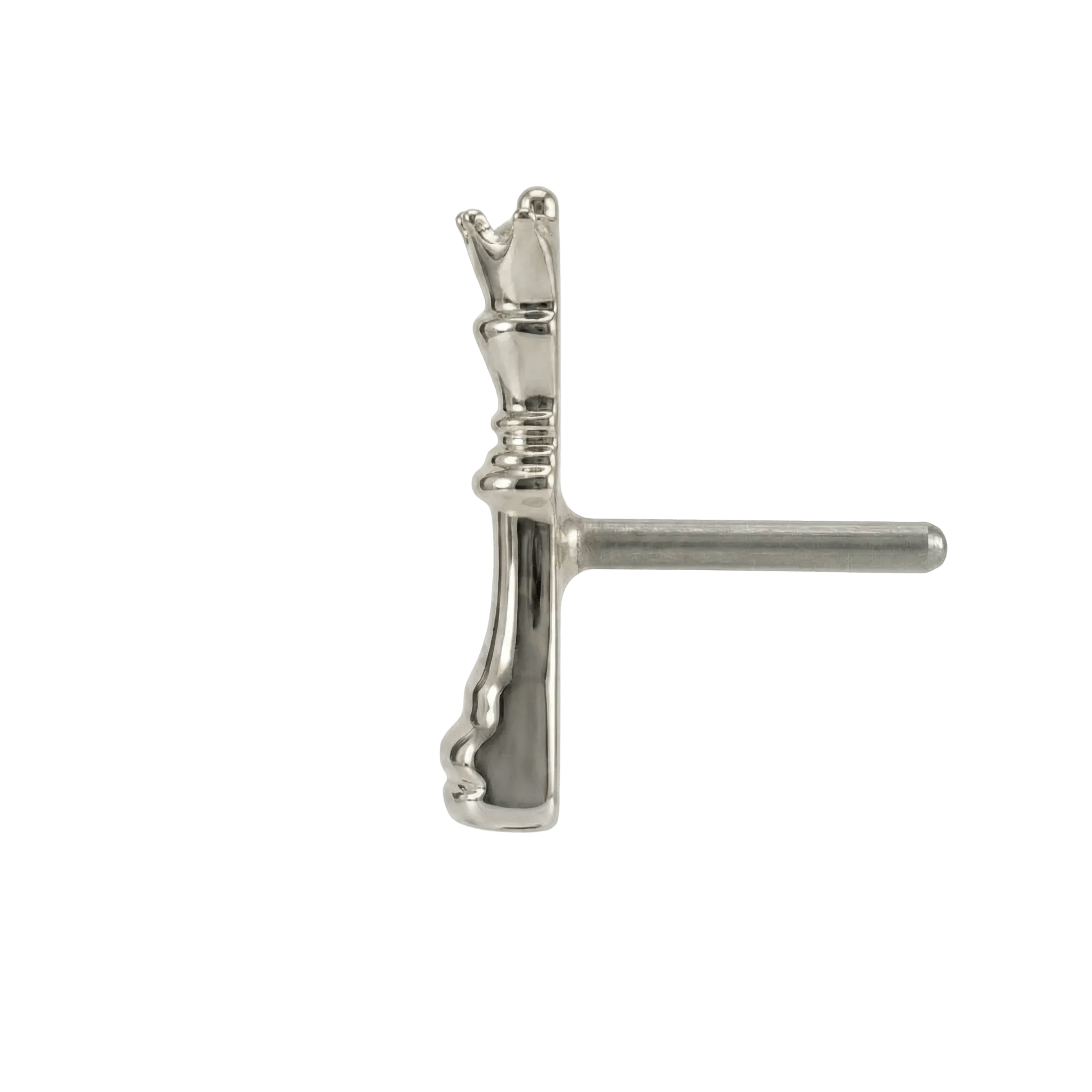 Queen Chess Piece – 14K Gold Threadless/Threaded End - piercing - zone.com