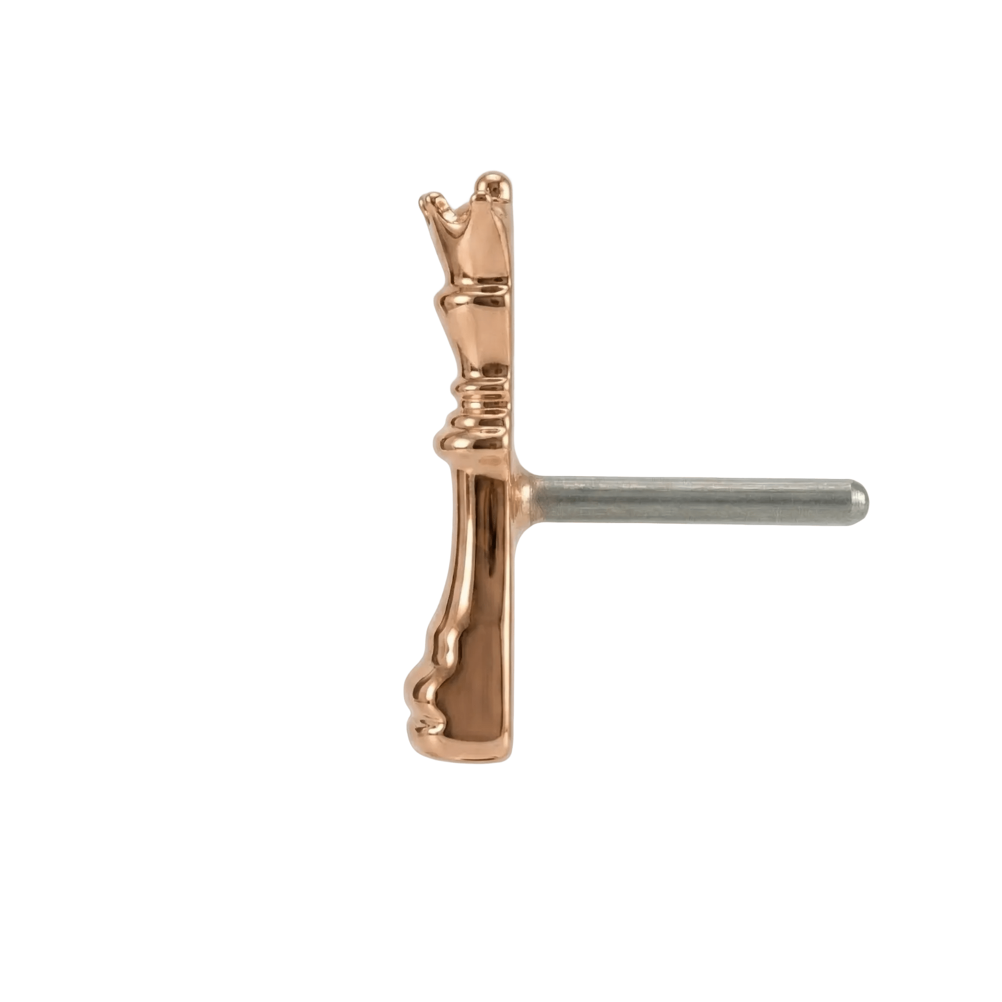 Queen Chess Piece – 14K Gold Threadless/Threaded End - piercing - zone.com