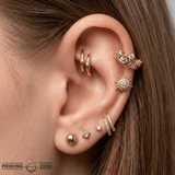 Queen Eloise – 14K/18K Gold Multi - Stone Clicker Ring - piercing - zone.com