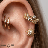 Queen Eloise – 14K/18K Gold Multi - Stone Clicker Ring - piercing - zone.com