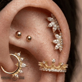 Queen Francesca – 14K/18K Gold Multi - Stone Clicker Ring - piercing - zone.com