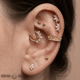 Queen Francesca – 14K/18K Gold Multi - Stone Clicker Ring - piercing - zone.com
