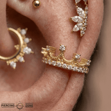 Queen Francesca – 14K/18K Gold Multi - Stone Clicker Ring - piercing - zone.com