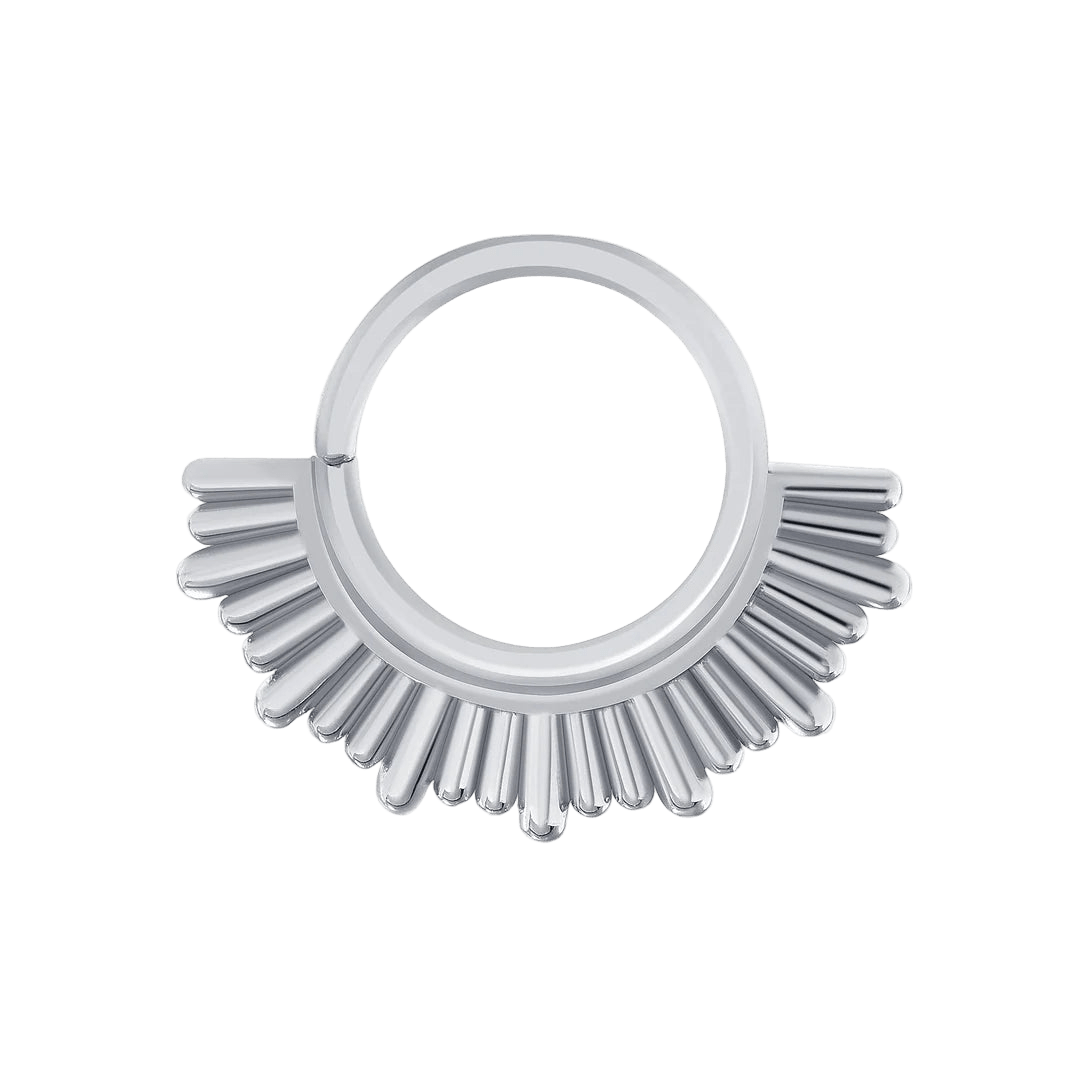 QueenBey Seamless Ring – 14K Gold Cup & Divot Style - piercing - zone.com