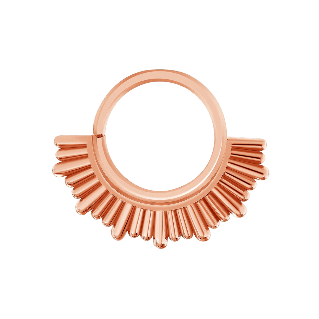 QueenBey Seamless Ring – 14K Gold Cup & Divot Style - piercing - zone.com