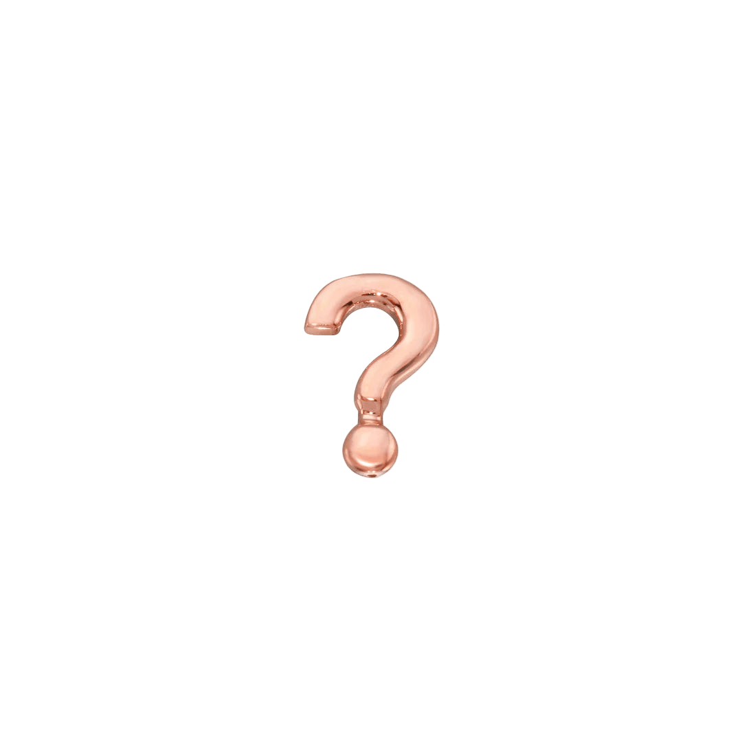 Question Mark – 14K/18K Gold Threadless End - piercing - zone.com