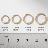 Radiant – Art Deco CZ Clicker – 14K Gold Hinged Ring - piercing - zone.com