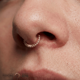 Radiant – Art Deco CZ Clicker – 14K Gold Hinged Ring - piercing - zone.com