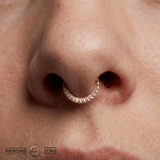 Radiant – Art Deco CZ Clicker – 14K Gold Hinged Ring - piercing - zone.com