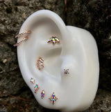 RADIANT 18G - CZ - SOLID 14KT GOLD CLICKER piercing-zone.com