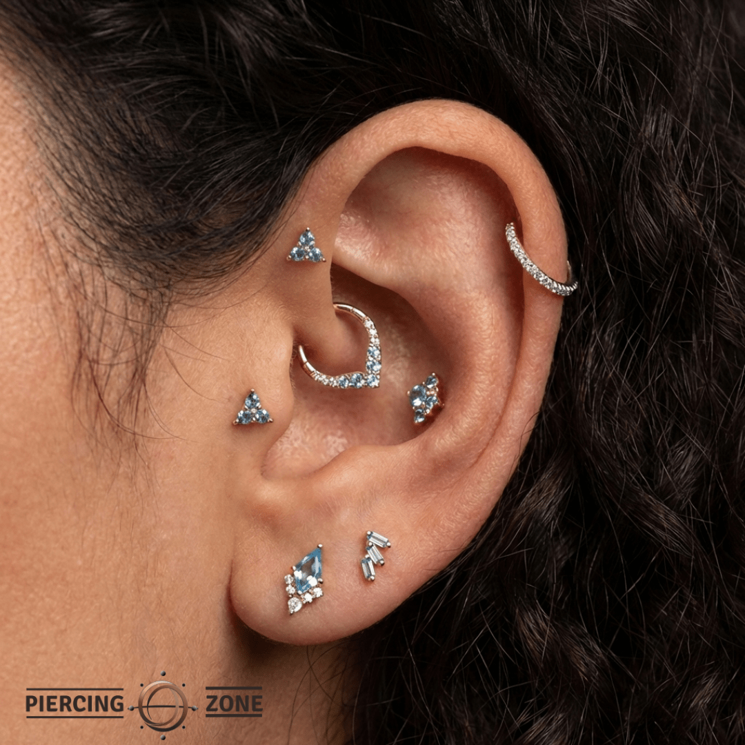 Radiant – Vintage CZ Arc – 14K Gold Clicker - piercing - zone.com