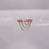 Radiate – CZ Chain Clicker – 14K Gold Hinged Ring - piercing - zone.com