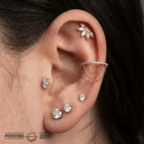 Radiate – CZ Chain Clicker – 14K Gold Hinged Ring - piercing - zone.com