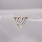 Radiate – CZ Chain Clicker – 14K Gold Hinged Ring - piercing - zone.com
