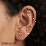 Radiate – CZ Chain Clicker – 14K Gold Hinged Ring - piercing - zone.com