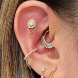RADIATE - CZ - SOLID 14KT GOLD CLICKER piercing-zone.com