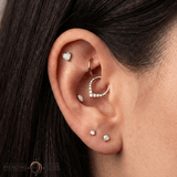 Rainbow Moonstone Heart – 14K Gold Threadless End - piercing - zone.com