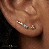 Rainbow Rowe – CZ Cluster Rainbow – 14K Gold Threadless End - piercing - zone.com