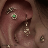 Rattlesnake – 14K & 18K Gold Charm - piercing - zone.com