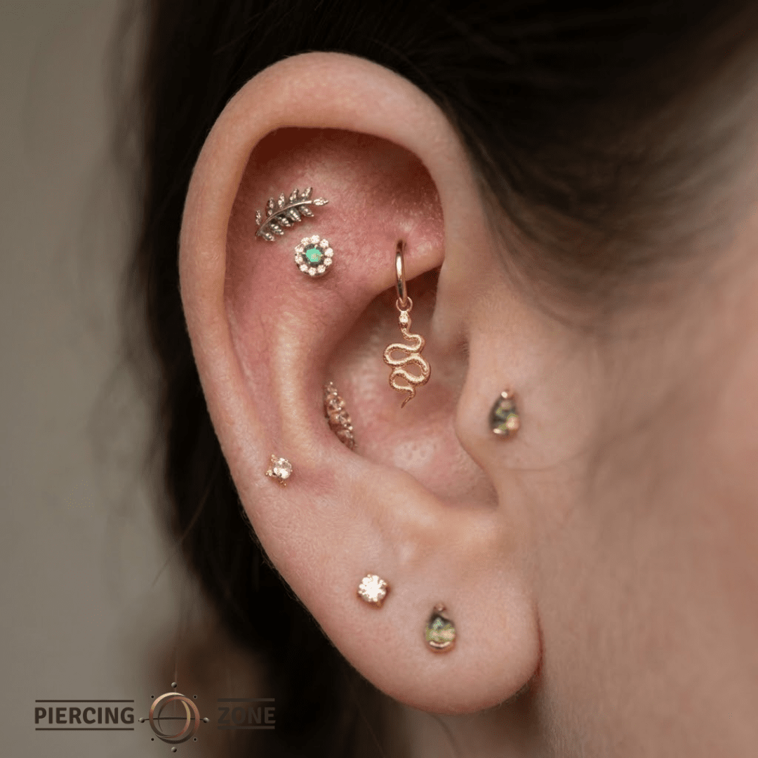 Rattlesnake – 14K & 18K Gold Charm - piercing - zone.com