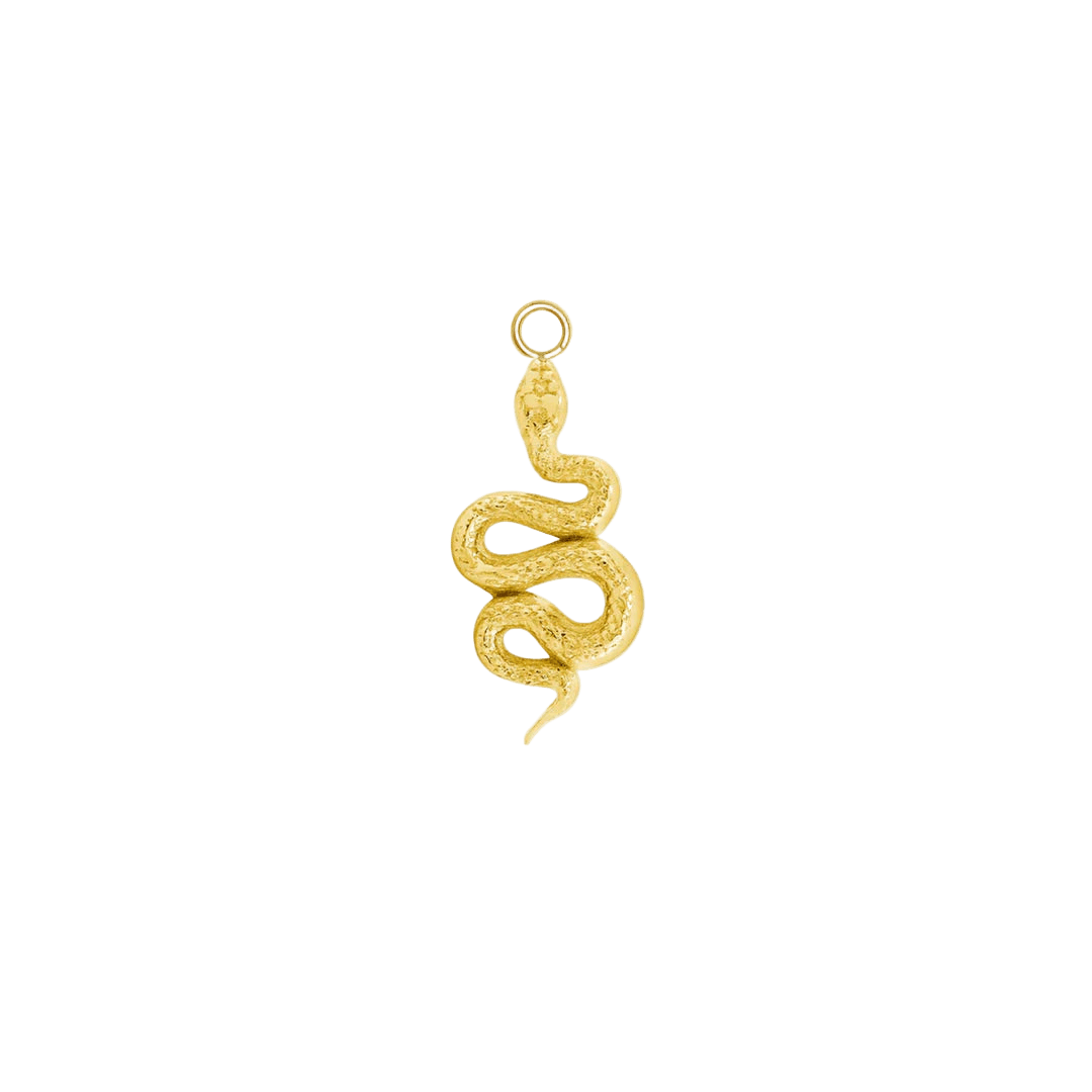 Rattlesnake Charm – 14K Gold Dangle - piercing - zone.com