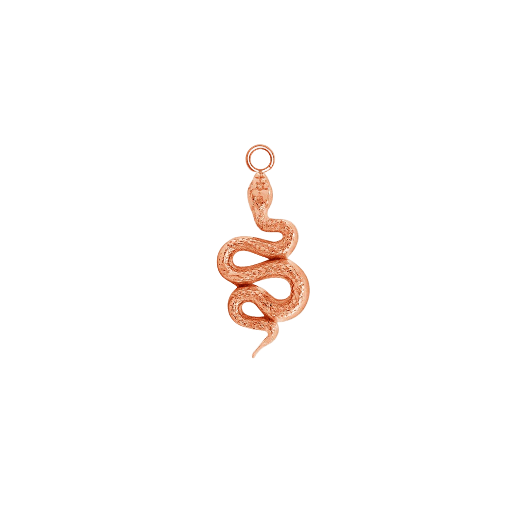 Rattlesnake Charm – 14K Gold Dangle - piercing - zone.com