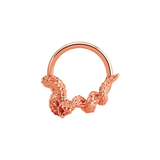 Rattlesnake Seamless Ring – 14K Gold Cup & Divot Design - piercing - zone.com