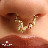 Rattlesnake Seamless Ring – 14K Gold Cup & Divot Design - piercing - zone.com