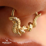Rattlesnake Seamless Ring – 14K Gold Cup & Divot Design - piercing - zone.com